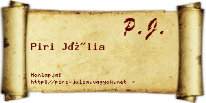 Piri Júlia névjegykártya
