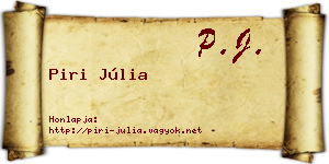 Piri Júlia névjegykártya